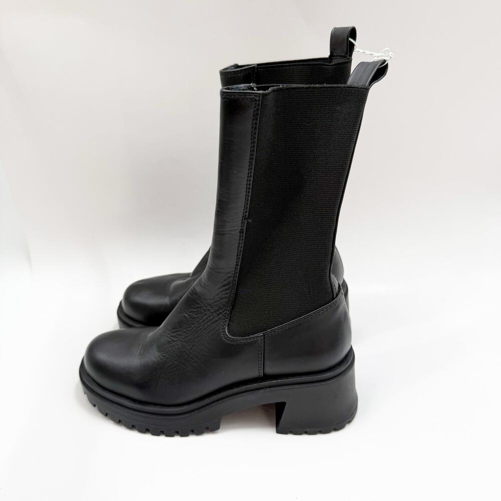 Steve Madden Boots Women SZ 5.5 Hesitant NEW Knee High Blk Lug Sole Pull-on NWOT